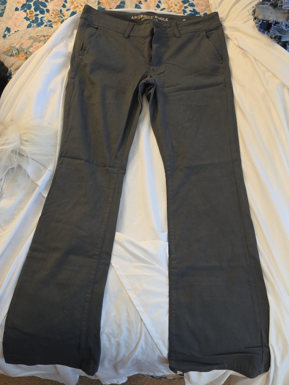 American Eagle Outfitters Dark Charcoal Kickboot Pants, Size 14 Long